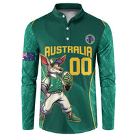 Custom Baseball Australia Button Sweatshirt Go Champions - Aussie Kangaroo Mascot - Wonder Print Shop