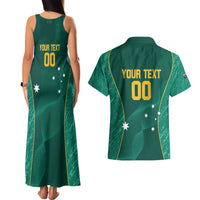 Custom Baseball Australia Couples Matching Tank Maxi Dress and Hawaiian Shirt Go Champions - Aussie Kangaroo Mascot - Wonder Print Shop