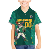 Custom Baseball Australia Family Matching Mermaid Dress and Hawaiian Shirt Go Champions - Aussie Kangaroo Mascot - Wonder Print Shop