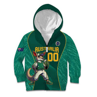 Custom Baseball Australia Kid Hoodie Go Champions - Aussie Kangaroo Mascot - Wonder Print Shop