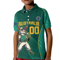 Custom Baseball Australia Kid Polo Shirt Go Champions - Aussie Kangaroo Mascot - Wonder Print Shop