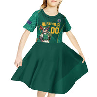 Custom Baseball Australia Kid Short Sleeve Dress Go Champions - Aussie Kangaroo Mascot - Wonder Print Shop