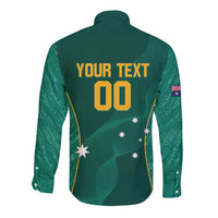 Custom Baseball Australia Long Sleeve Button Shirt Go Champions - Aussie Kangaroo Mascot - Wonder Print Shop