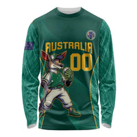Custom Baseball Australia Long Sleeve Shirt Go Champions - Aussie Kangaroo Mascot - Wonder Print Shop