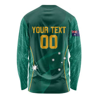 Custom Baseball Australia Long Sleeve Shirt Go Champions - Aussie Kangaroo Mascot - Wonder Print Shop