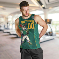 Custom Baseball Australia Men Tank Top Go Champions - Aussie Kangaroo Mascot - Wonder Print Shop
