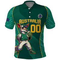 Custom Baseball Australia Polo Shirt Go Champions - Aussie Kangaroo Mascot - Wonder Print Shop