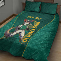Custom Baseball Australia Quilt Bed Set Go Champions - Aussie Kangaroo Mascot - Wonder Print Shop