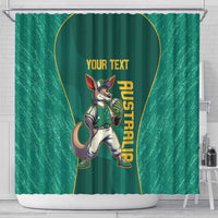 Custom Baseball Australia Shower Curtain Go Champions - Aussie Kangaroo Mascot