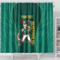 Custom Baseball Australia Shower Curtain Go Champions - Aussie Kangaroo Mascot