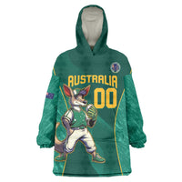 Custom Baseball Australia Wearable Blanket Hoodie Go Champions - Aussie Kangaroo Mascot - Wonder Print Shop