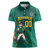 Custom Baseball Australia Women Polo Shirt Go Champions - Aussie Kangaroo Mascot - Wonder Print Shop