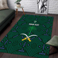 Custom Saudi Arabia Football Area Rug 2026 Arabian Falcons Sporty Version - Wonder Print Shop