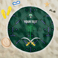 Custom Saudi Arabia Football Beach Blanket 2026 Arabian Falcons Sporty Version - Wonder Print Shop