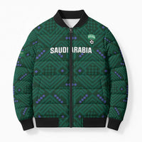 Custom Saudi Arabia Football Bomber Puffer Jacket 2026 Arabian Falcons Sporty Version - Wonder Print Shop