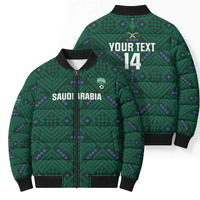 Custom Saudi Arabia Football Bomber Puffer Jacket 2026 Arabian Falcons Sporty Version - Wonder Print Shop