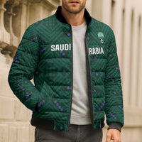 Custom Saudi Arabia Football Bomber Puffer Jacket 2026 Arabian Falcons Sporty Version - Wonder Print Shop
