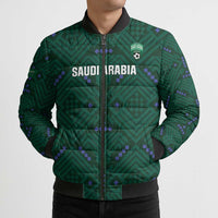 Custom Saudi Arabia Football Bomber Puffer Jacket 2026 Arabian Falcons Sporty Version - Wonder Print Shop