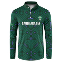 Custom Saudi Arabia Football Button Sweatshirt 2026 Arabian Falcons Sporty Version - Wonder Print Shop