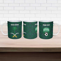 Custom Saudi Arabia Football Ceramic Mug 2026 Arabian Falcons Sporty Version - Wonder Print Shop