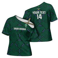 Custom Saudi Arabia Football Cross Shoulder Shirt 2026 Arabian Falcons Sporty Version - Wonder Print Shop