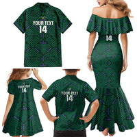 Custom Saudi Arabia Football Family Matching Mermaid Dress and Hawaiian Shirt 2026 Arabian Falcons Sporty Version - Wonder Print Shop