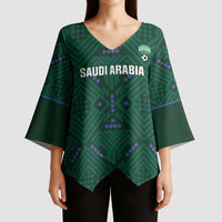 Custom Saudi Arabia Football Kimono Sleeve Blouse 2026 Arabian Falcons Sporty Version - Wonder Print Shop