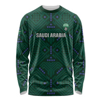 Custom Saudi Arabia Football Long Sleeve Shirt 2026 Arabian Falcons Sporty Version - Wonder Print Shop