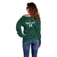 Custom Saudi Arabia Football Off Shoulder Sweater 2026 Arabian Falcons Sporty Version - Wonder Print Shop