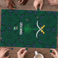 Custom Saudi Arabia Football Puzzle 2026 Arabian Falcons Sporty Version - Wonder Print Shop