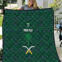 Custom Saudi Arabia Football Quilt 2026 Arabian Falcons Sporty Version - Wonder Print Shop