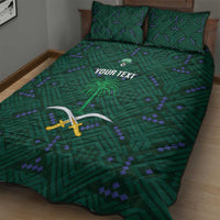 Custom Saudi Arabia Football Quilt Bed Set 2026 Arabian Falcons Sporty Version - Wonder Print Shop