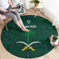 Custom Saudi Arabia Football Round Carpet 2026 Arabian Falcons Sporty Version - Wonder Print Shop
