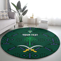 Custom Saudi Arabia Football Round Carpet 2026 Arabian Falcons Sporty Version - Wonder Print Shop