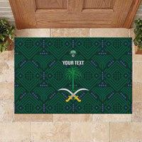 Custom Saudi Arabia Football Rubber Doormat 2026 Arabian Falcons Sporty Version - Wonder Print Shop