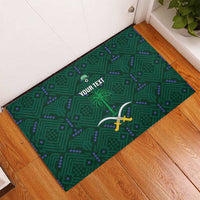 Custom Saudi Arabia Football Rubber Doormat 2026 Arabian Falcons Sporty Version - Wonder Print Shop