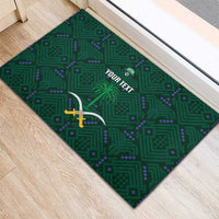 Custom Saudi Arabia Football Rubber Doormat 2026 Arabian Falcons Sporty Version - Wonder Print Shop