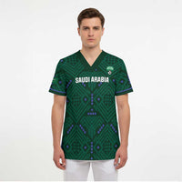 Custom Saudi Arabia Football Scrub Top 2026 Arabian Falcons Sporty Version - Wonder Print Shop
