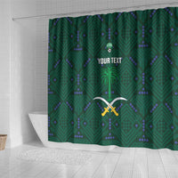 Custom Saudi Arabia Football Shower Curtain 2026 Arabian Falcons Sporty Version - Wonder Print Shop