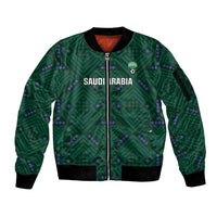 Custom Saudi Arabia Football Sleeve Zip Bomber Jacket 2026 Arabian Falcons Sporty Version - Wonder Print Shop