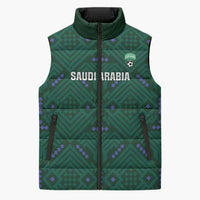 Custom Saudi Arabia Football Sleeveless Puffer Jacket 2026 Arabian Falcons Sporty Version - Wonder Print Shop