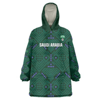 Custom Saudi Arabia Football Wearable Blanket Hoodie 2026 Arabian Falcons Sporty Version - Wonder Print Shop