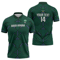 Custom Saudi Arabia Football Zipper Polo Shirt 2026 Arabian Falcons Sporty Version - Wonder Print Shop