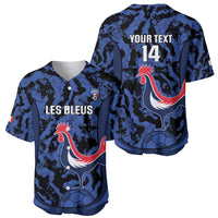Custom France Football Baseball Jersey 2026 Allez Les Bleus Rooster Grunge - Wonder Print Shop