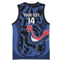 Custom France Football Basketball Jersey 2026 Allez Les Bleus Rooster Grunge - Wonder Print Shop