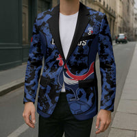 Custom France Football Blazer 2026 Allez Les Bleus Rooster Grunge - Wonder Print Shop
