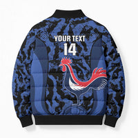 Custom France Football Bomber Puffer Jacket 2026 Allez Les Bleus Rooster Grunge - Wonder Print Shop