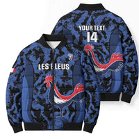 Custom France Football Bomber Puffer Jacket 2026 Allez Les Bleus Rooster Grunge - Wonder Print Shop