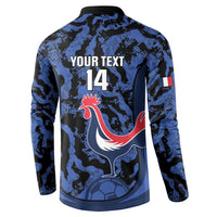 Custom France Football Button Sweatshirt 2026 Allez Les Bleus Rooster Grunge - Wonder Print Shop