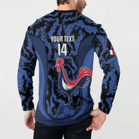 Custom France Football Button Sweatshirt 2026 Allez Les Bleus Rooster Grunge - Wonder Print Shop